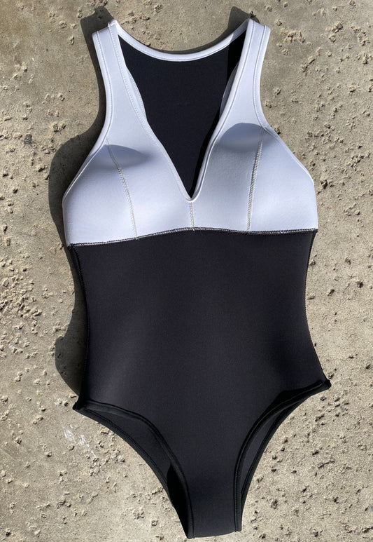Black & White One Piece Pre-Made - Jonesea Wetsuits