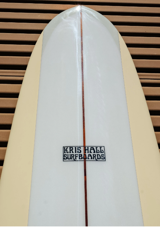 KRIS HALL | 9’6” MODEL-O BUTTERSCOTCH PANELS LONGBOARD - Jonesea Wetsuits