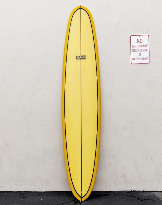 KRIS HALL | 9’4” JAZZ PIN GOLDENROD YELLOW LONGBOARD - Jonesea Wetsuits